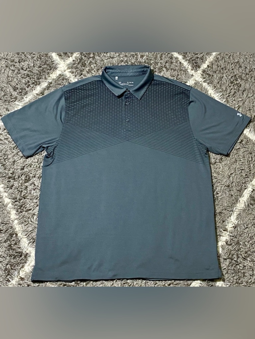 Under Armour Heatgear Men’s Dark Gray Textured Polo Shirt | Size XL